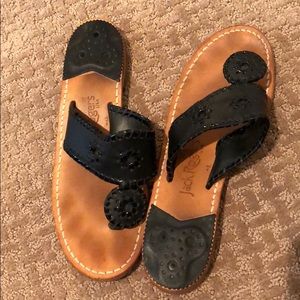 Black jack Rogers sandals palm beach whipstitch